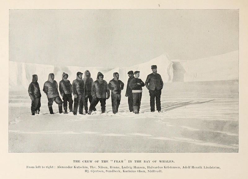 The Norwegian crew upon arrival to Antarctica